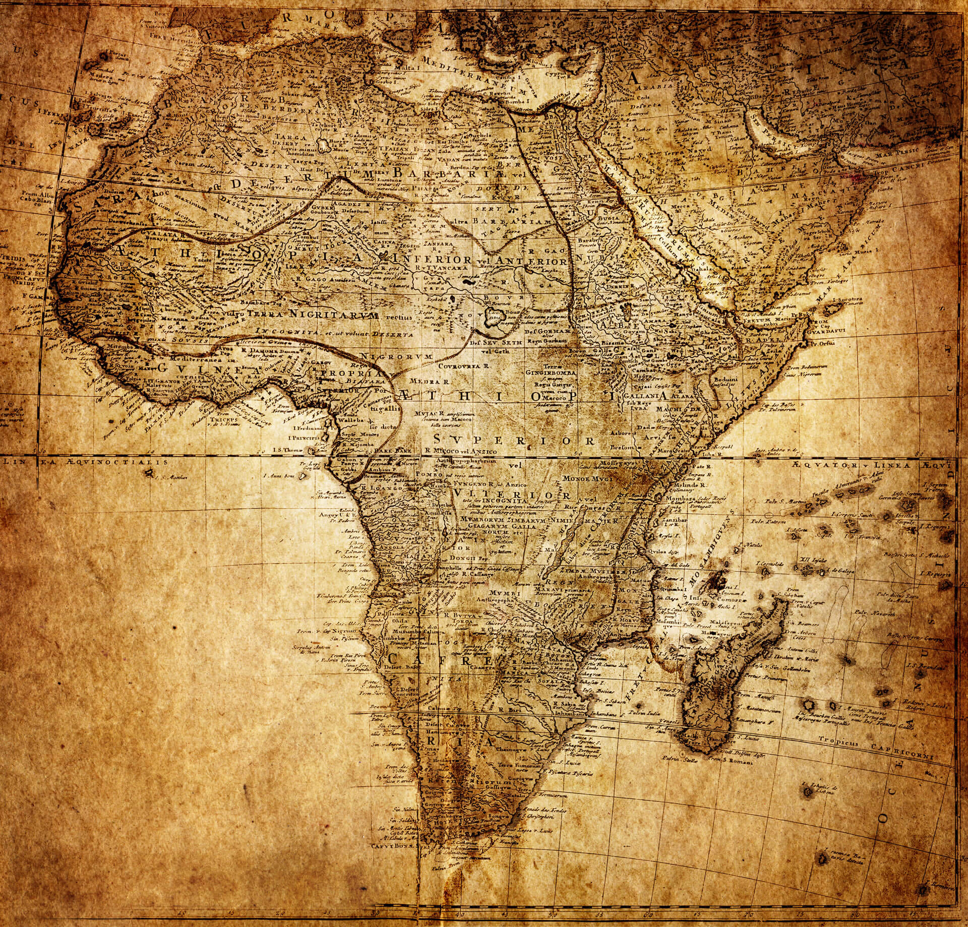1737 yılında Afrika Vintage Haritası